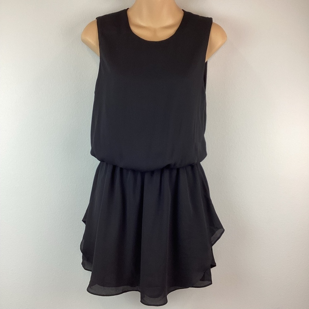 NWT Krista Revolve Black Flounce Sleeveless Classic Mini Dress | XS